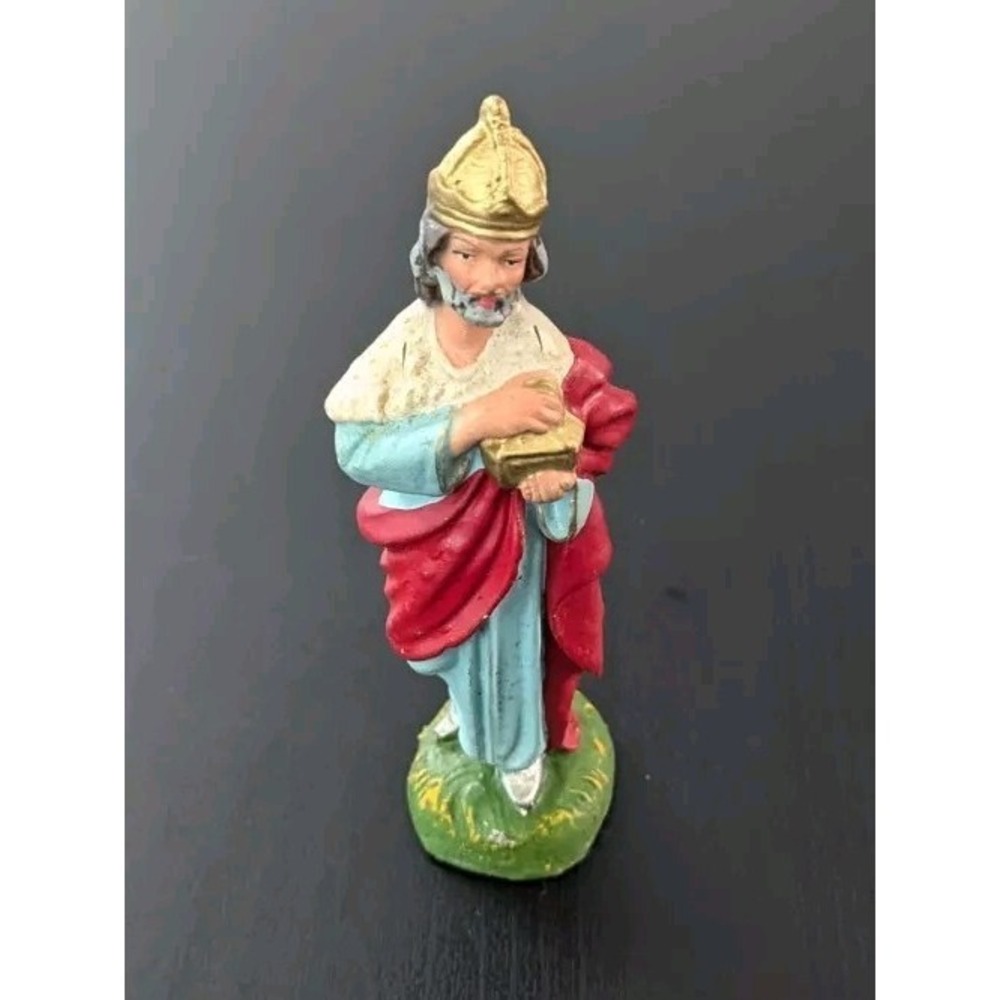Vintage Standing King Wiseman Christmas Nativity Figurine Italy 5.25"